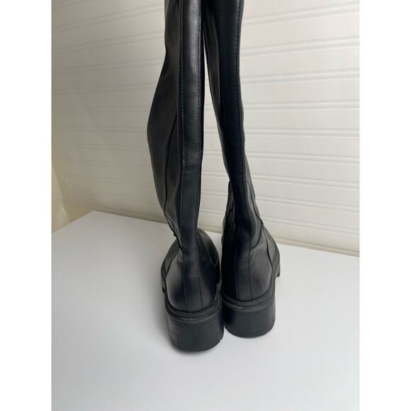 Sam Edelman Larina Tall Knee High Boot Waterproof Black Leather 6M 90s Edge Chic - Picture 4 of 13